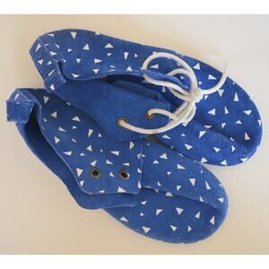 Piper Finn Blue Printed Suede Soft Shoe Size 10